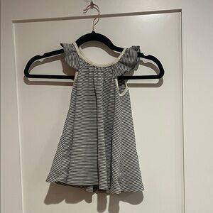 Quincy Mae Gray and Cream Striped Top